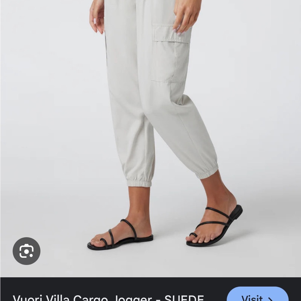 Vuori Light Gray Cargo Joggers with Elastic Cuffs